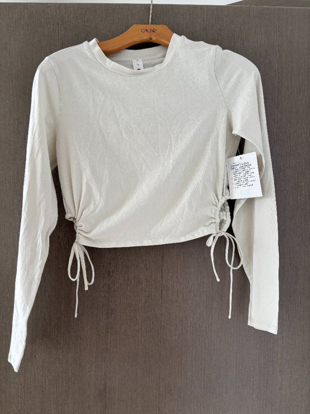 Lululemon Cinched Cut-Out Long Sleeve Crop Top - Size XXS